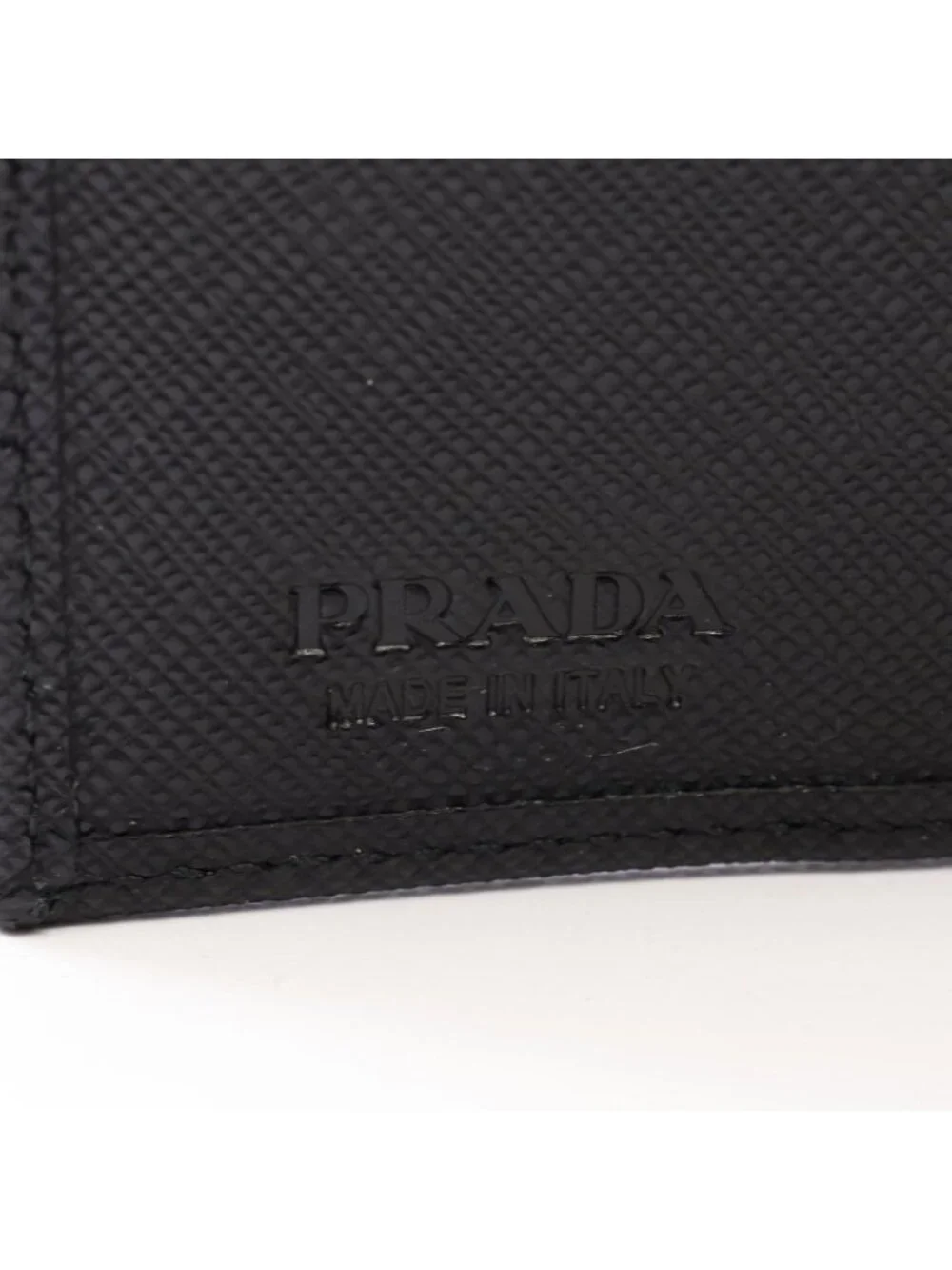 Prada Trifold Wallet Tessuto Saffian Nylon Saffiano Leather